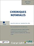 Chroniques notariales vol. 72