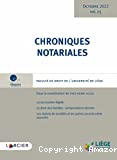 Chroniques notariales vol. 75