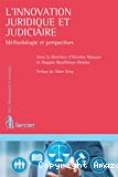 Innovation juridique et judiciaire : méthodologie et perspectives